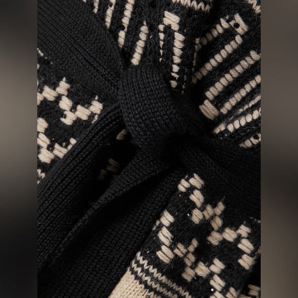 Golden Goose. Belted crystal-embellished jacquard-knit wool cardigan. Small - Picture 4 of 4